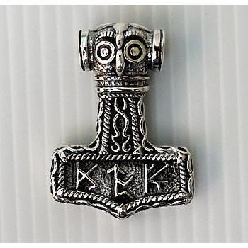 Owl Futhark Runes Hammer Pendant