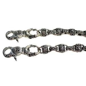 Sterling Silver Padlock Diamond Wallet Chain