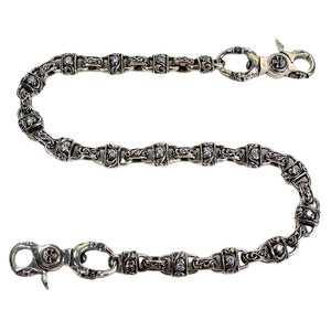 Sterling Silver Padlock Diamond Wallet Chain