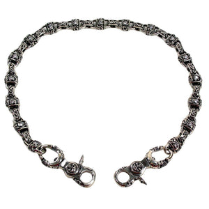 Sterling Silver Padlock Diamond Wallet Chain