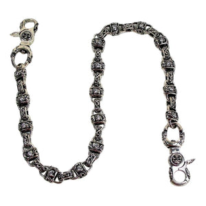 Sterling Silver Padlock Diamond Wallet Chain