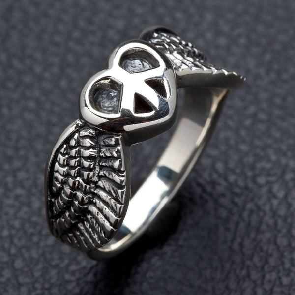 Sterling Silver Peace Wings Ring