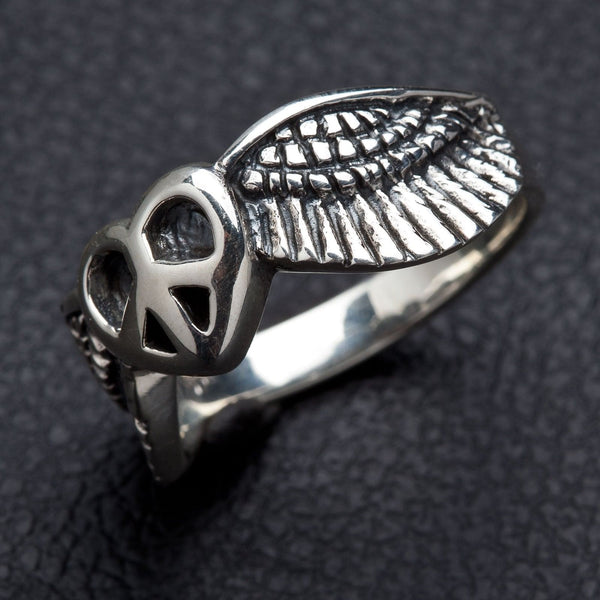 Sterling Silver Peace Wings Ring