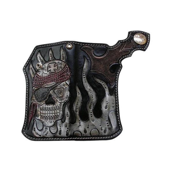Pirate Chopper plånbok i äkta läder