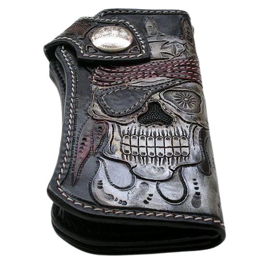 Pirate Chopper plånbok i äkta läder