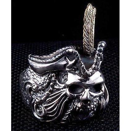 Мужское кольцо из стерлингового серебра с пиратским черепом