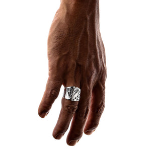 Bague de poker en argent sterling avec cartes à jouer