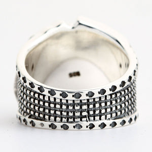 Bague de poker en argent sterling avec cartes à jouer