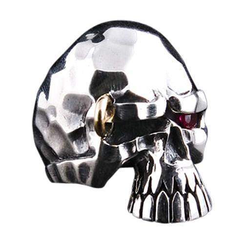 Серебряное байкерское кольцо с черепом в стиле панк