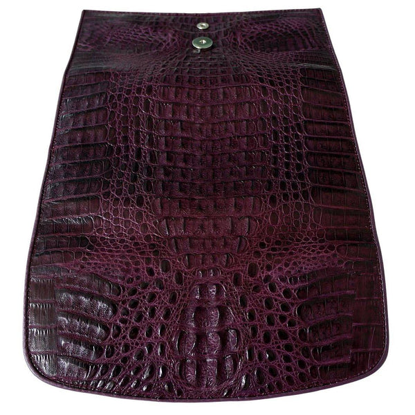 Фиолетовый женский кошелек из крокодиловой кожи