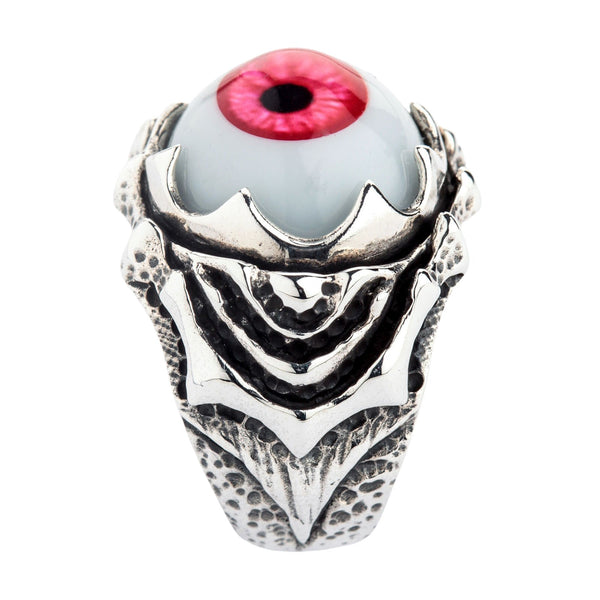Sterling Silver Red Evil Eyeball Ring