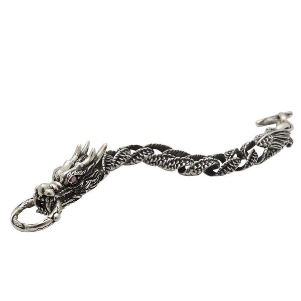 Sterling Silver Herr Red Eyes Dragon Armband