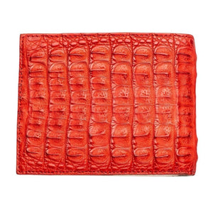 Cartera para hombre de piel de cuerno de cocodrilo genuino rojo