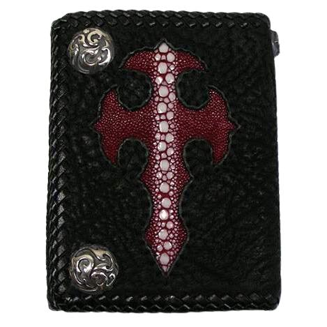 Red Stingray Gothic Cross Biker Chain Wallet