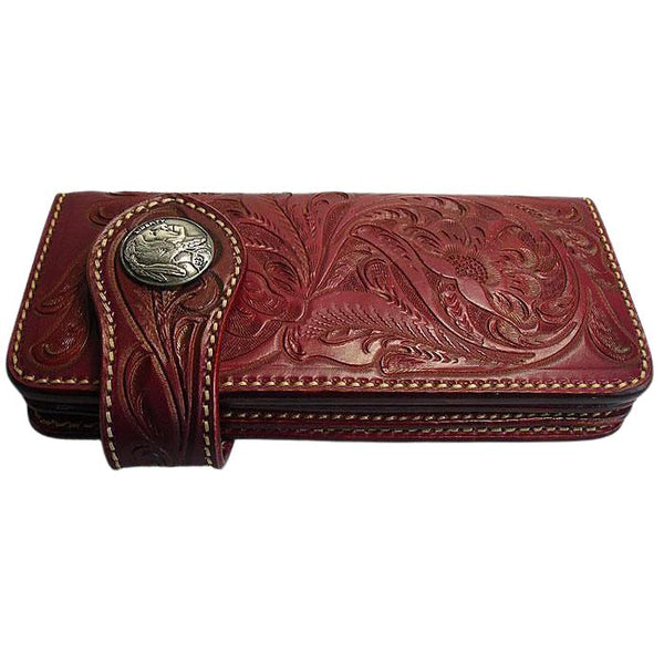 Red Indian Leather Biker Wallets