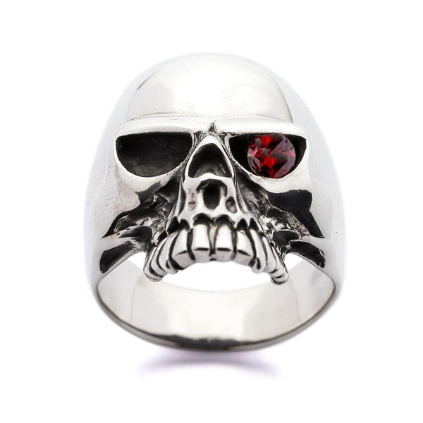 925 Sterling Silver Ruby Skull Rings