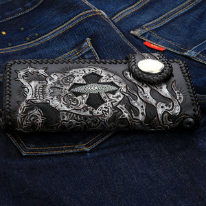 Cartera de motociclista de cuero Stingray de Rider Demon