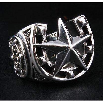 Sterling Silver Medieval Horseshoe Rock Star Ring