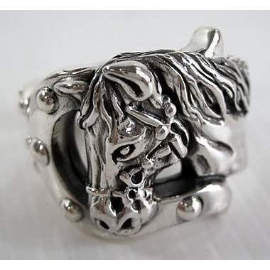 Horseshoe Sterling Silver Horse Ring