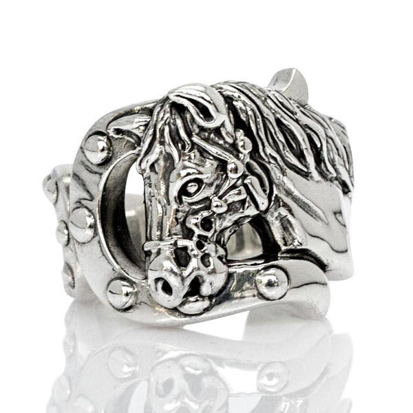Horseshoe Sterling Silver Horse Ring