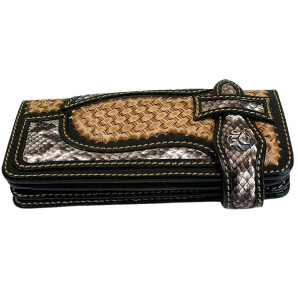 Кожаный кошелек Rocker Biker Tribal со змеиным рисунком