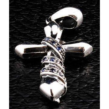 Sapphire Chained Cross Pendant