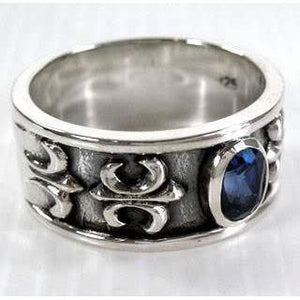 Sterling Silber Saphir Herrenringe