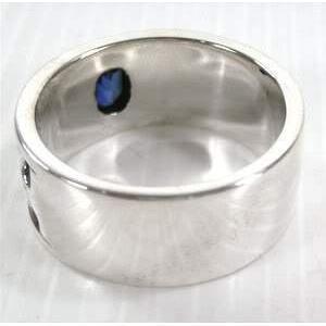 Sterling Silver Sapphire Mens Rings