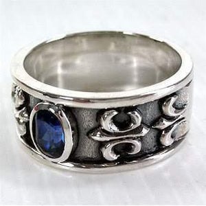 Sterling Silber Saphir Herrenringe