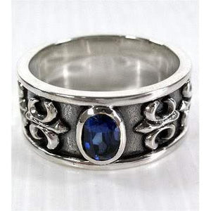 Sterling Silber Saphir Herrenringe