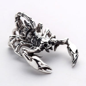 Small Scorpion Sterling Silver Pendant: The handmade silver scorpion charm, detailing the incredible texture of its exoskeleton
