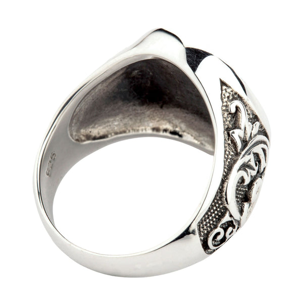 Серебряное масонское кольцо с двуглавым орлом из шотландского обряда