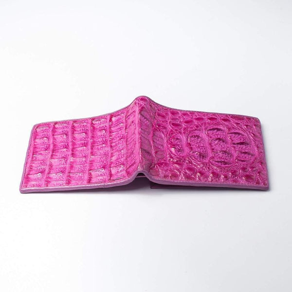 Shocking Pink Crocodile Hornback Wallet
