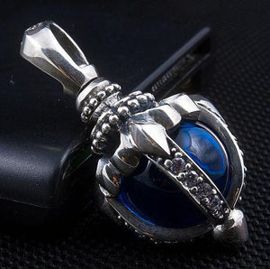 Colgante Flor Azul Plata