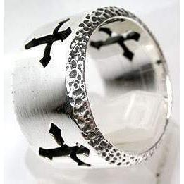 Sterling Silver Cross Band Ring