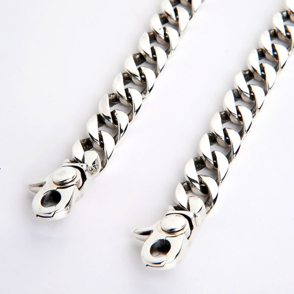 925 Sterling Silver Curb Wallet Chain