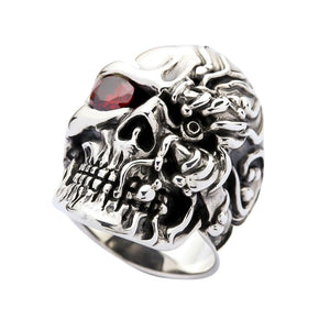 925 Sterling Silber Cyborg Totenkopf Ring