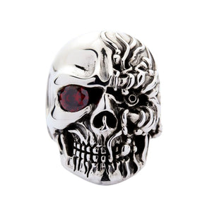 925 Sterling Silber Cyborg Totenkopf Ring