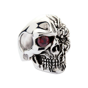 925 Sterling Silber Cyborg Totenkopf Ring