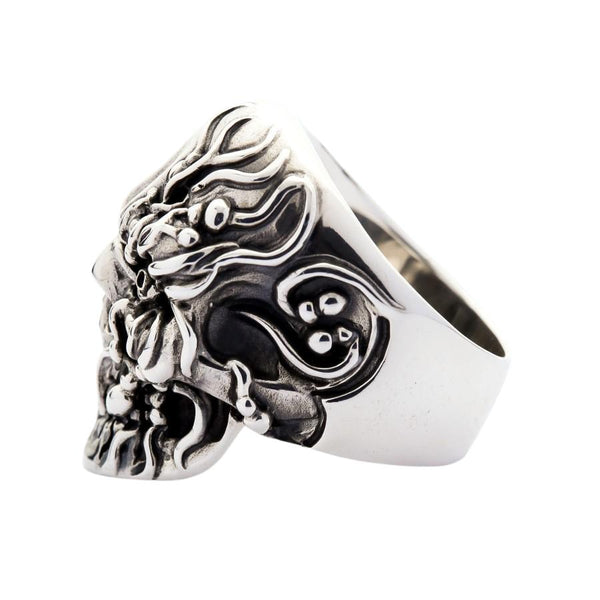 925 Sterling Silber Cyborg Totenkopf Ring