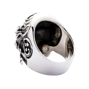 925 Sterling Silber Cyborg Totenkopf Ring