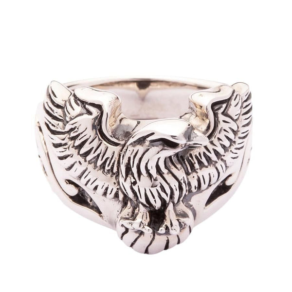 Silver Men's Harley Eagle Ring