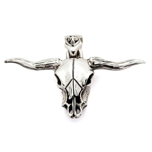 Sterling Silver Buffalo Skull Bull Pendant