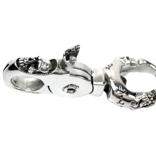Sterling Silver Skull and Snake Keychain