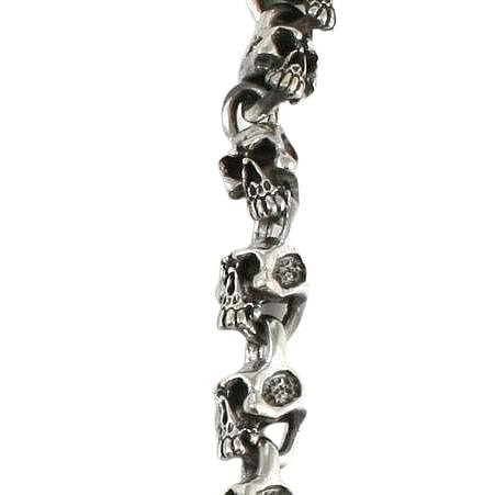 Ожерелье-цепочка из тяжелого серебра с черепом