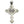 Carica l&#39;immagine nel visualizzatore Galleria, Ciondolo teschio con croce impilata in argento e oro
