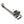 Skull Wrench Sterling Silver Pendant: Sterling silver pipe wrench pendant with skull and crossbones front view