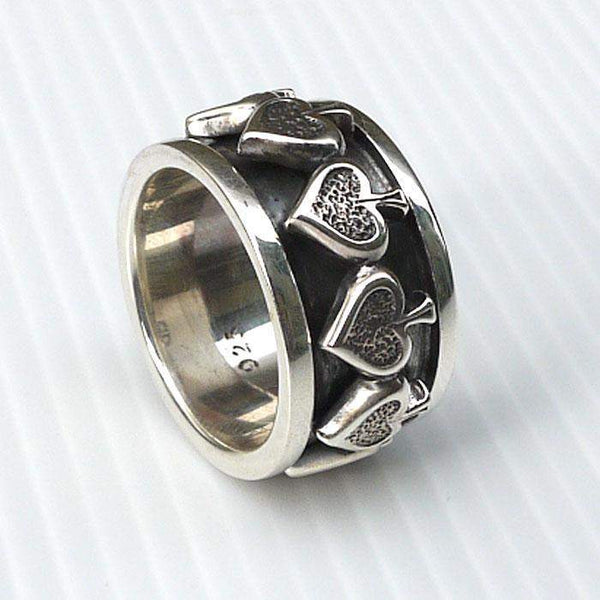 Sterling 925 Silver Spade Spinner Ring