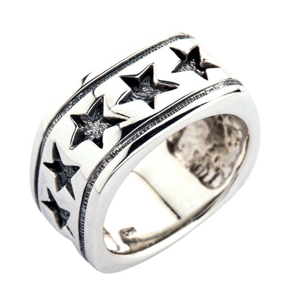 Sterling Silver Star Band Ring
