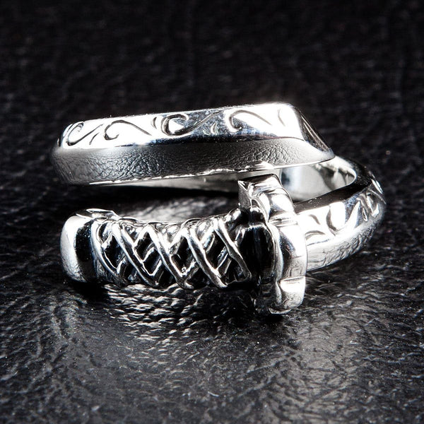 925 Sterling Silver Samurai Sword Ring